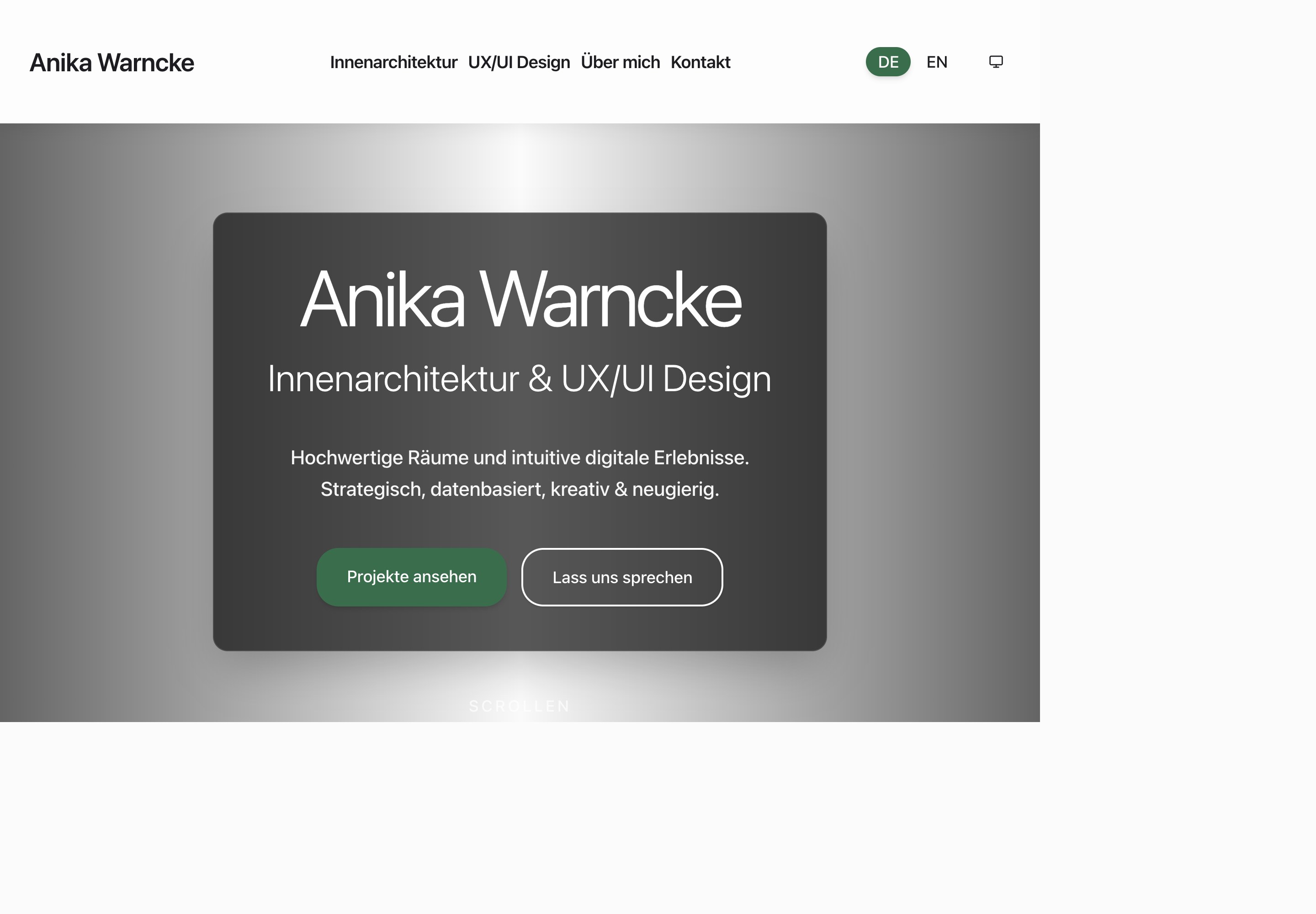 Screenshot der UX/UI-Seite von anika-warncke.de